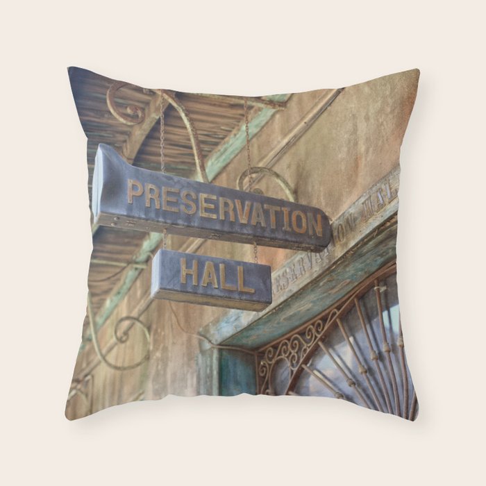 New Orleans Jazz Club Throw Pillow Gallery Image 1