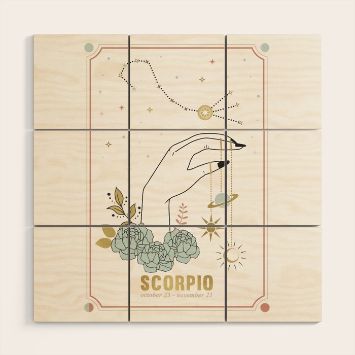 Scorpio Zodiac Series Wood Wall Art Gallery Image 1