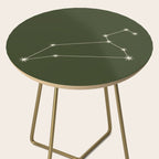 Leo Zodiac Star Constellation Line Art Moss Green Side Table Gallery Image 2