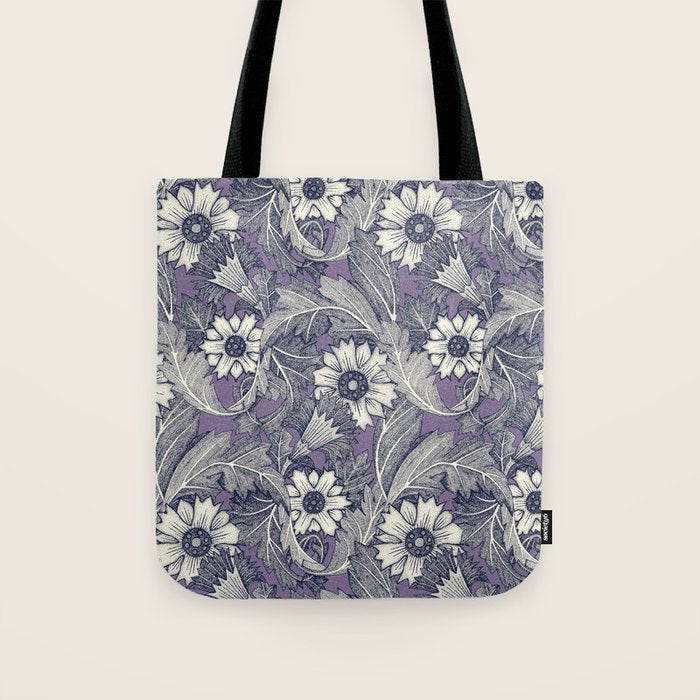 acanthus navy blue violet Tote Bag Gallery Image 1
