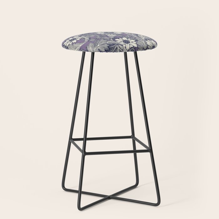 acanthus navy blue violet Stool Gallery Image 1