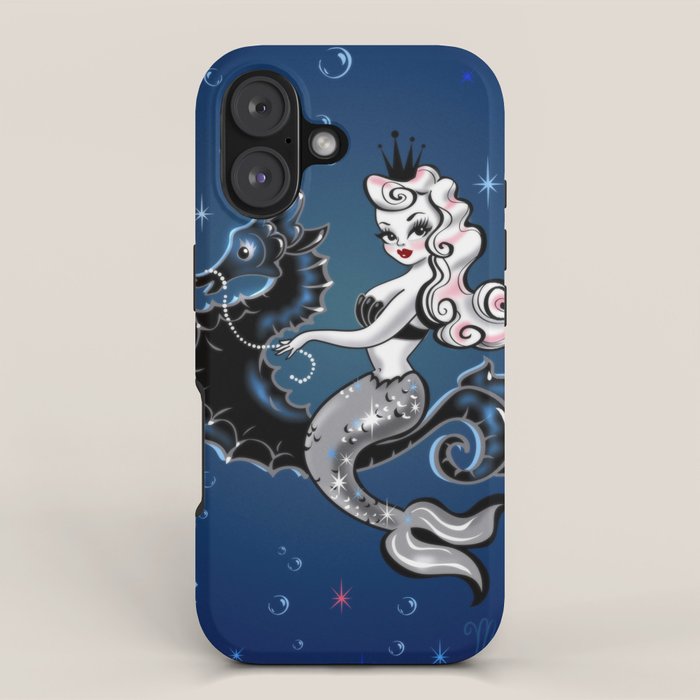 Pearla the Mermaid Riding on a Seahorse iPhone Case Gallery Image 1
