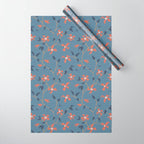 Floral Clematis Vine - Indigo Sunset Wrapping Paper Gallery Image 1