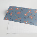 Floral Clematis Vine - Indigo Sunset Wrapping Paper Gallery Image 2