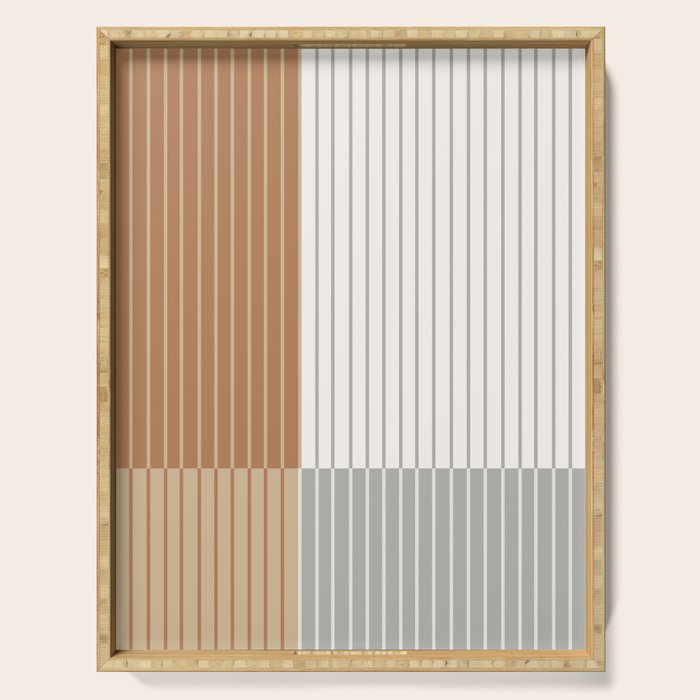 Color Block Line Abstract LXXVI Serving Tray Gallery Image 1