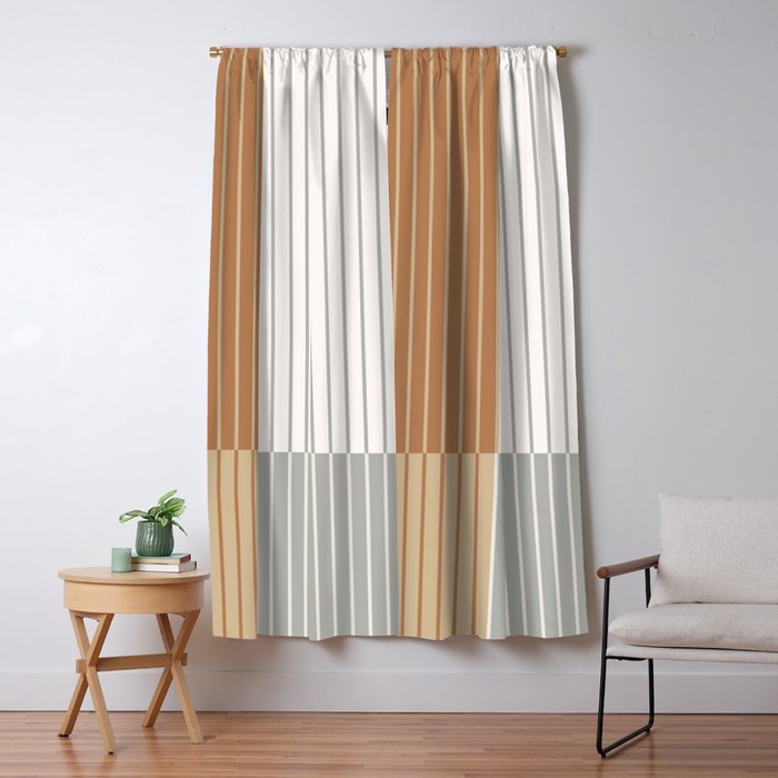 Color Block Line Abstract LXXVI Window Curtain Gallery Image 5