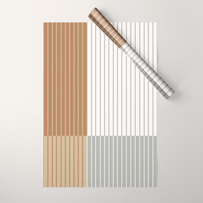 Color Block Line Abstract LXXVI Wrapping Paper Gallery Image 1