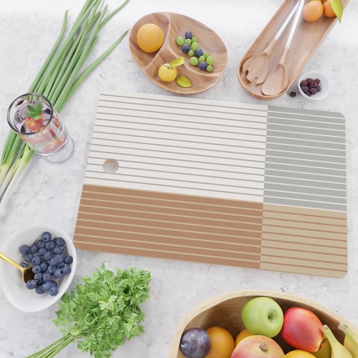 Color Block Line Abstract LXXVI Cutting Board Gallery Image 2