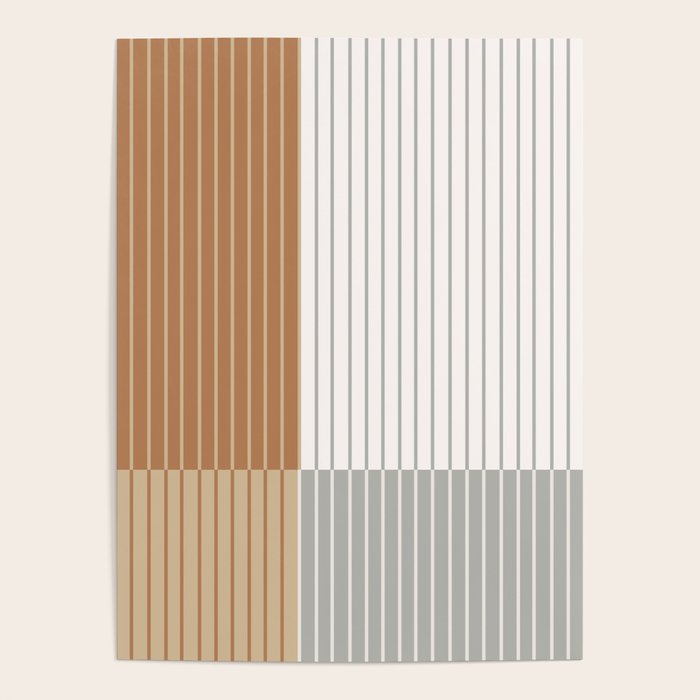 Color Block Line Abstract LXXVI Poster Gallery Image 1