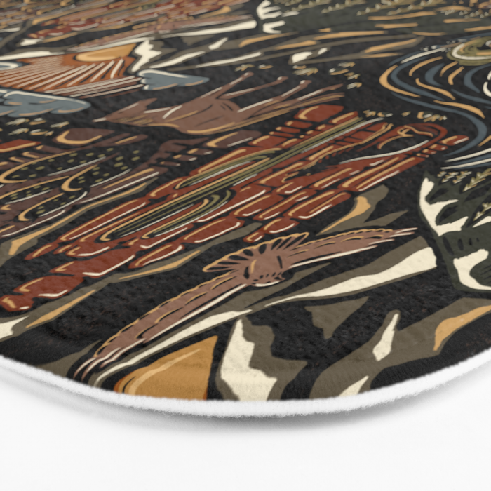 Wild West - dark brown, rust, green, and black Bath Mat Gallery Image 3