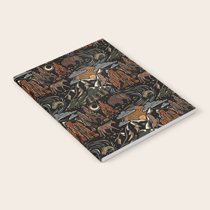 Wild West - dark brown, rust, green, and black Notebook Gallery Image 2