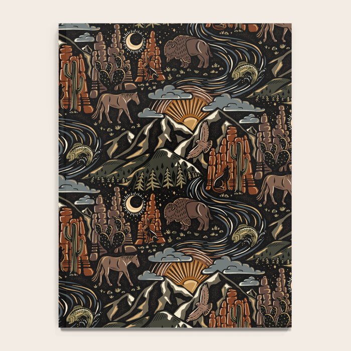 Wild West - dark brown, rust, green, and black Notebook Gallery Image 4