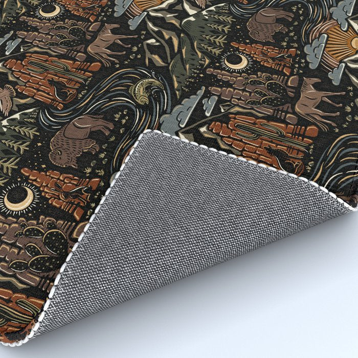 Wild West - dark brown, rust, green, and black Rug Gallery Image 4
