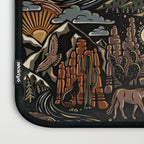Wild West - dark brown, rust, green, and black Laptop Sleeve Gallery Image 3