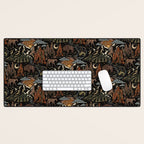 Wild West - dark brown, rust, green, and black Desk Mat Gallery Image 1