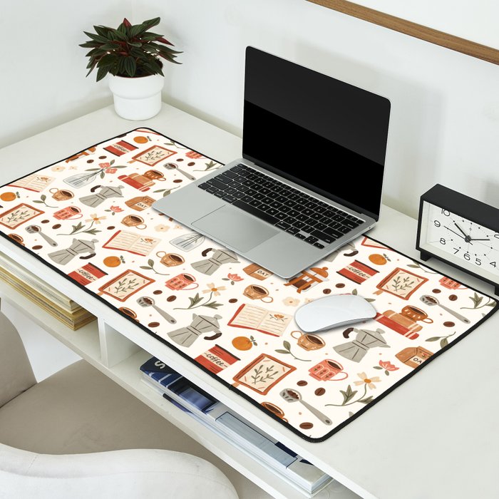 Gouache Books and Coffee Desk Mat Gallery Image 2