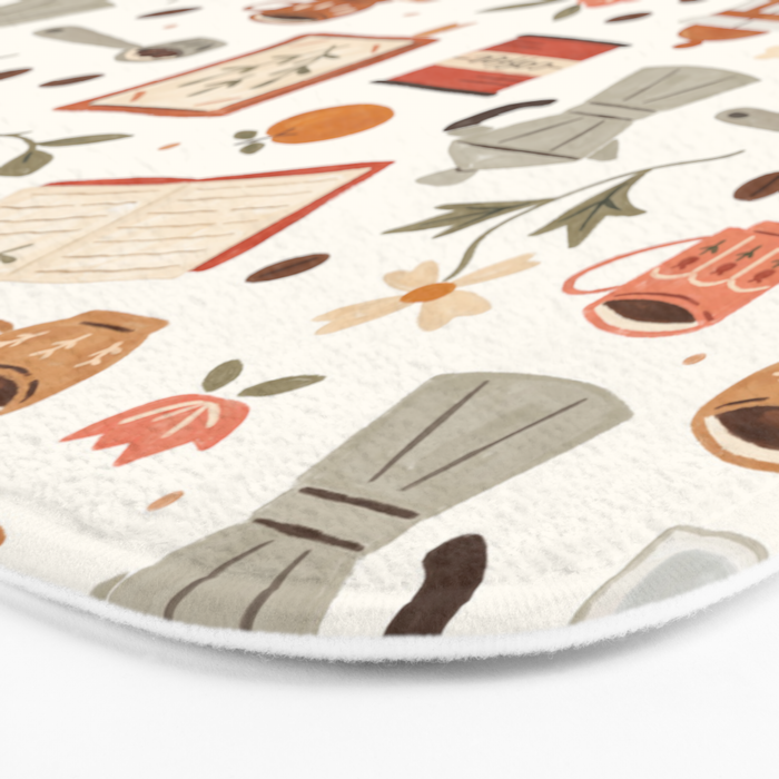 Gouache Books and Coffee Bath Mat Gallery Image 3