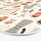 Gouache Books and Coffee Bath Mat Gallery Image 3