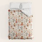 Gouache Books and Coffee Duvet Cover Gallery Image 6