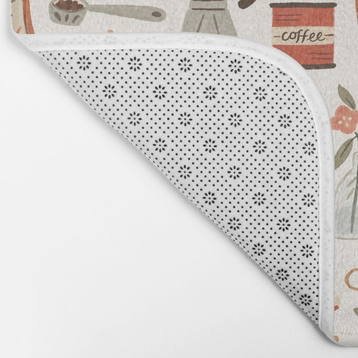 Gouache Books and Coffee Bath Mat Gallery Image 2