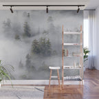 Forest In The Sky - Redwood National Park Foggy Trees Wall Mural Gallery Image 1
