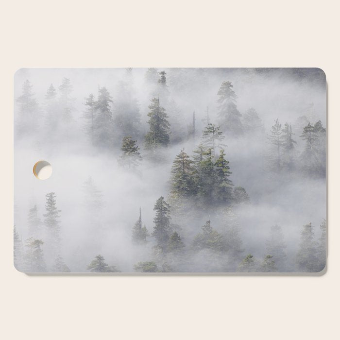 Forest In The Sky - Redwood National Park Foggy Trees Cutting Board Gallery Image 1
