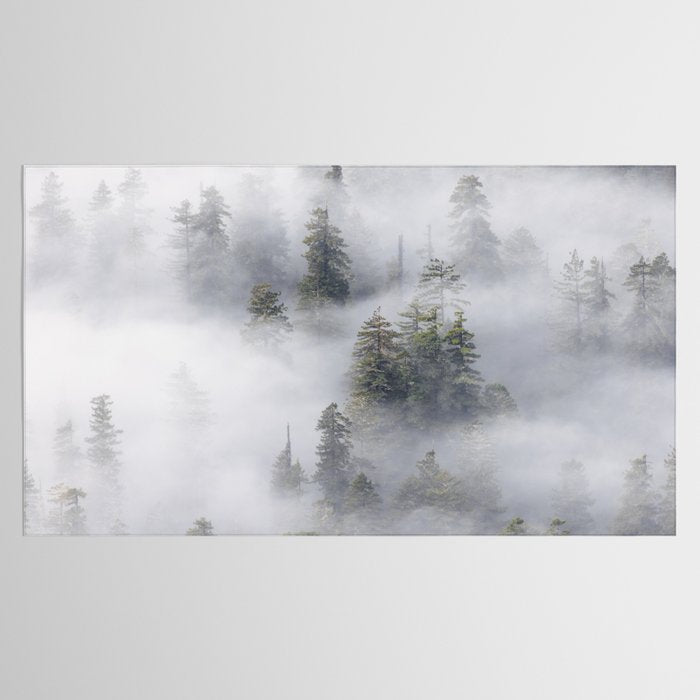 Forest In The Sky - Redwood National Park Foggy Trees Tablecloth Gallery Image 2