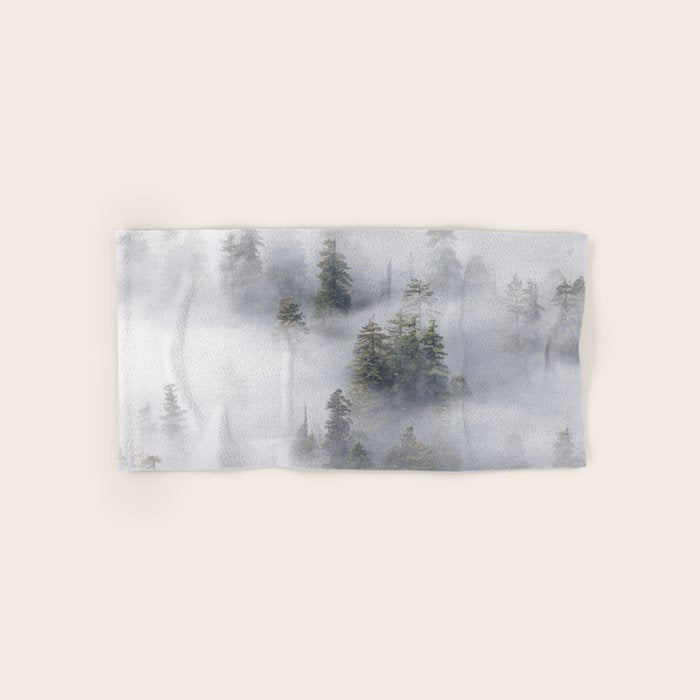 Forest In The Sky - Redwood National Park Foggy Trees Bath Towel Gallery Image 1