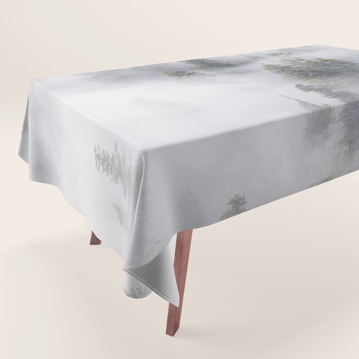Forest In The Sky - Redwood National Park Foggy Trees Tablecloth Gallery Image 1