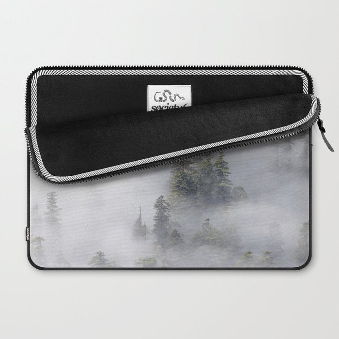 Forest In The Sky - Redwood National Park Foggy Trees Laptop Sleeve Gallery Image 2