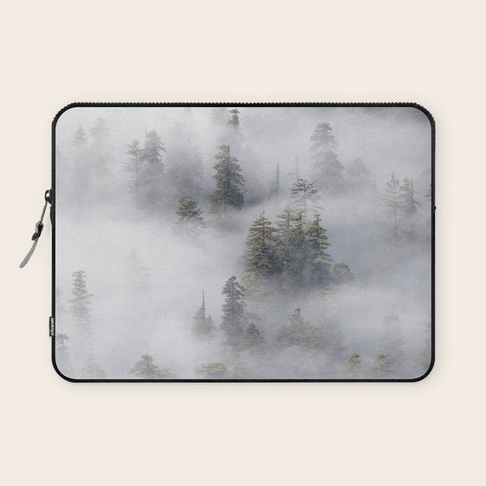 Forest In The Sky - Redwood National Park Foggy Trees Laptop Sleeve Gallery Image 1