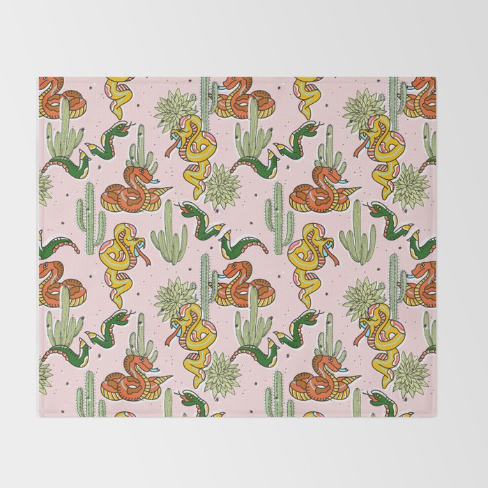 Join Or Die #illustration #wildlife #pattern Throw Blanket Gallery Image 2