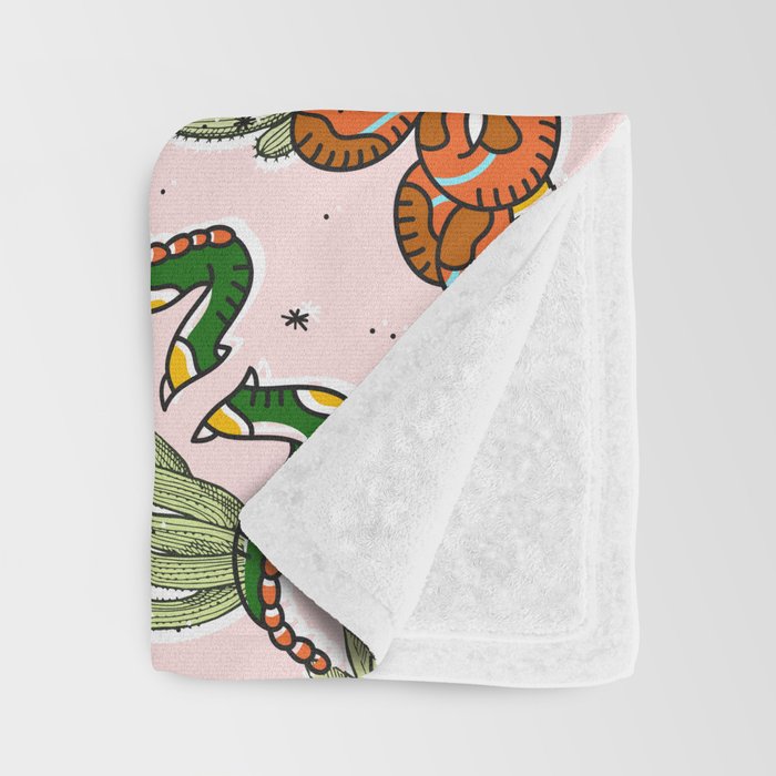 Join Or Die #illustration #wildlife #pattern Throw Blanket Gallery Image 3