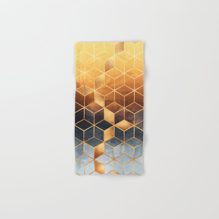 Golden Gradient Cubes Bath Towel Gallery Image 1