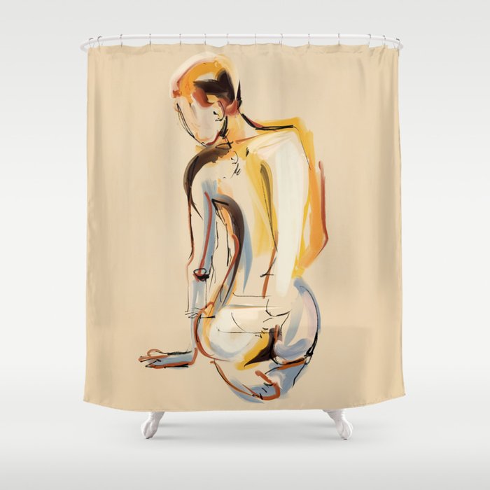 Female Figure Line Art 8 Shower Curtain Gallery Image 1