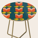 retro tulips teal Side Table Gallery Image 2