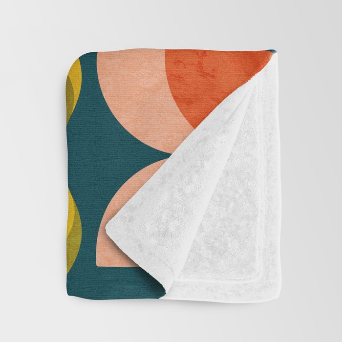 retro tulips teal Throw Blanket Gallery Image 3