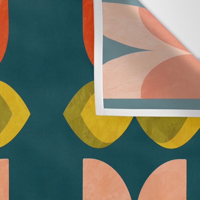 retro tulips teal Wall Tapestry Gallery Image 3