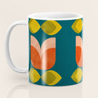 retro tulips teal Coffee Mug Gallery Image 3