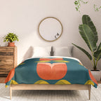 retro tulips teal Comforter Gallery Image 3