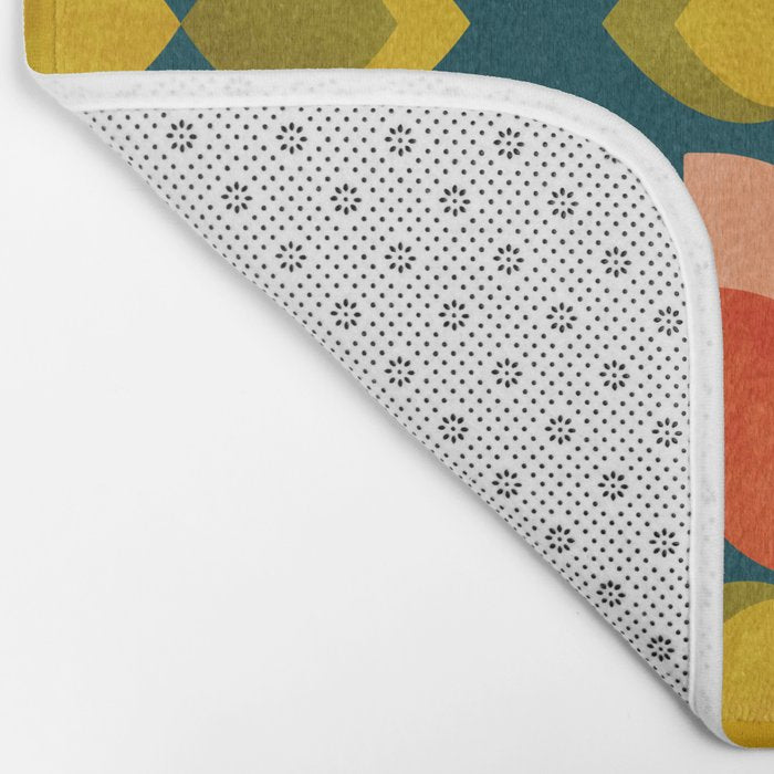 retro tulips teal Bath Mat Gallery Image 2