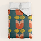 retro tulips teal Comforter Gallery Image 6