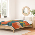 retro tulips teal Duvet Cover Gallery Image 2