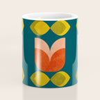 retro tulips teal Coffee Mug Gallery Image 4