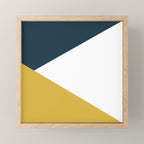 Jag: Minimalist Angled Color Block in Light Mustard, Navy Blue, and White Mini Art Print Gallery Image 1