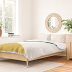 Jag: Minimalist Angled Color Block in Light Mustard, Navy Blue, and White Duvet Cover Gallery Image 2