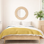 Jag: Minimalist Angled Color Block in Light Mustard, Navy Blue, and White Duvet Cover Gallery Image 3