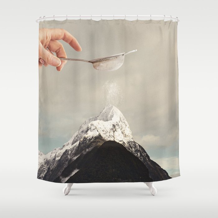 Sifted Summit - MP II Snow Sugar on Mountain Peak Shower Curtain Gallery Image 1