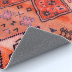 Bohemian Berber Orange Handmade Moroccan Fabric Texture Rug Gallery Image 4