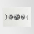 Moon phases watercolor painting Rug Gallery Image 2